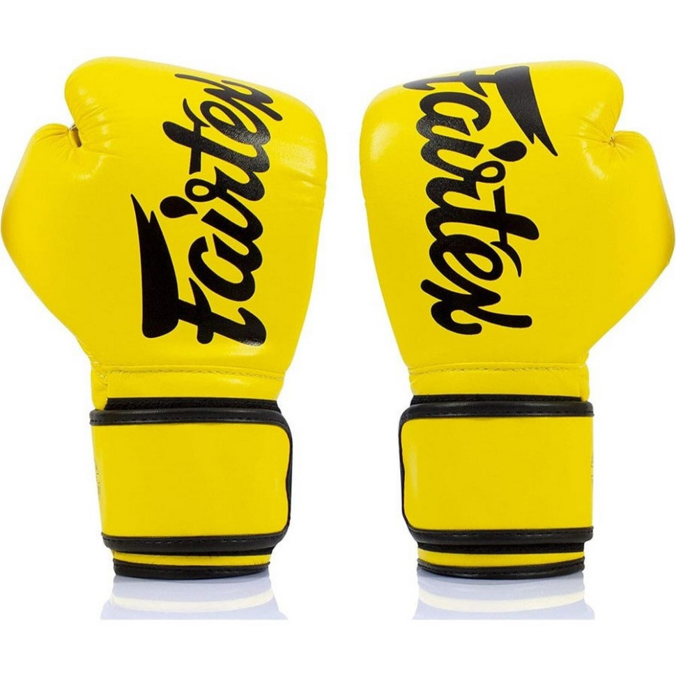 Боксерські рукавиці BGV14 Fairtex BGV14_14oz_Yellow 14 унцій (бинти в комплекті)