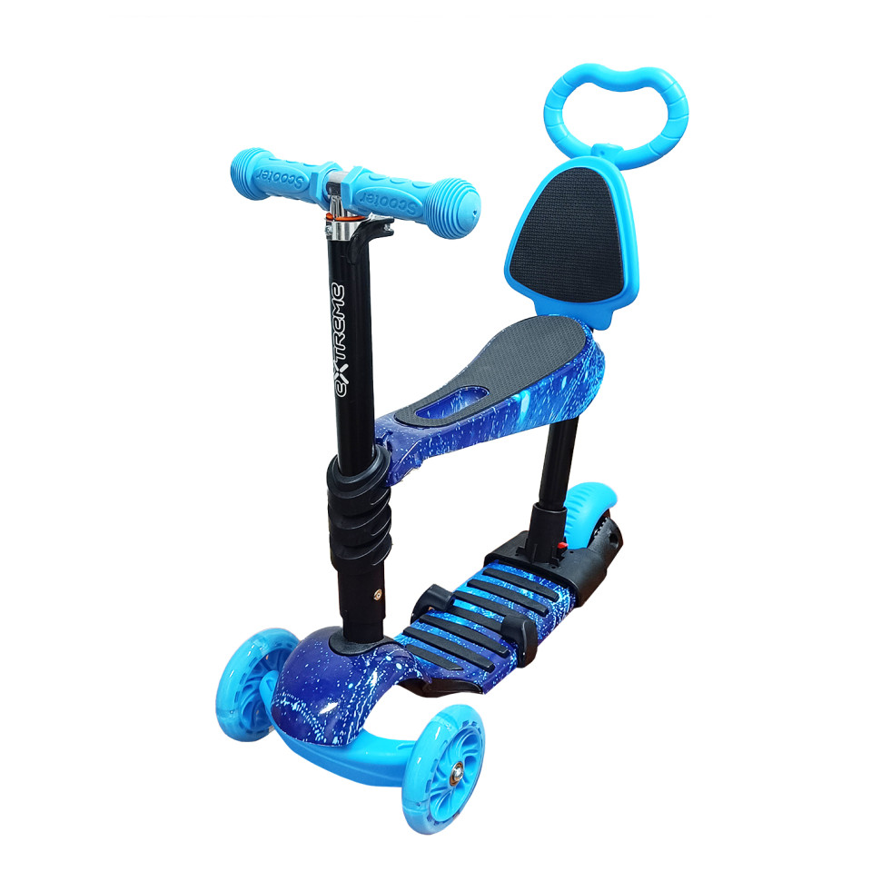 Дитячий самокат 4-х колісний 5 в 1 Bambi SC20482(Blue-1) колеса зі світлом