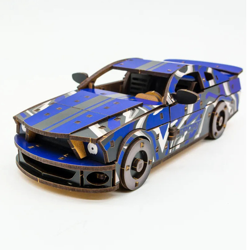 Дерев'яний 3D конструктор Mustang GT PuzzleOK Puz-00642, 162 деталей