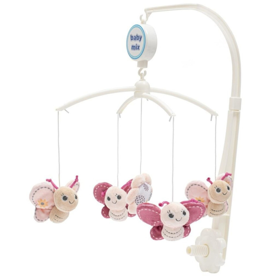 Мобіль механічний Метелики Baby Mix 53095BM, рожевий