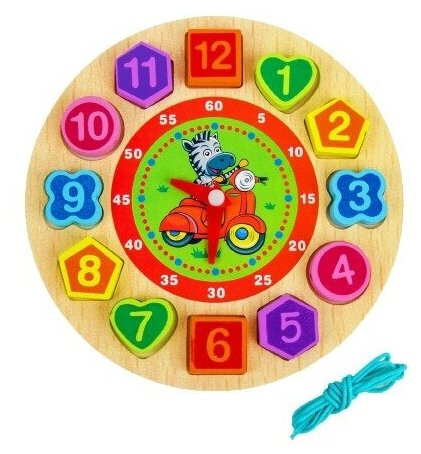 Рамка вкладиш Годинник Limo Toy MD 1270 зі шнурівкою, 18 см