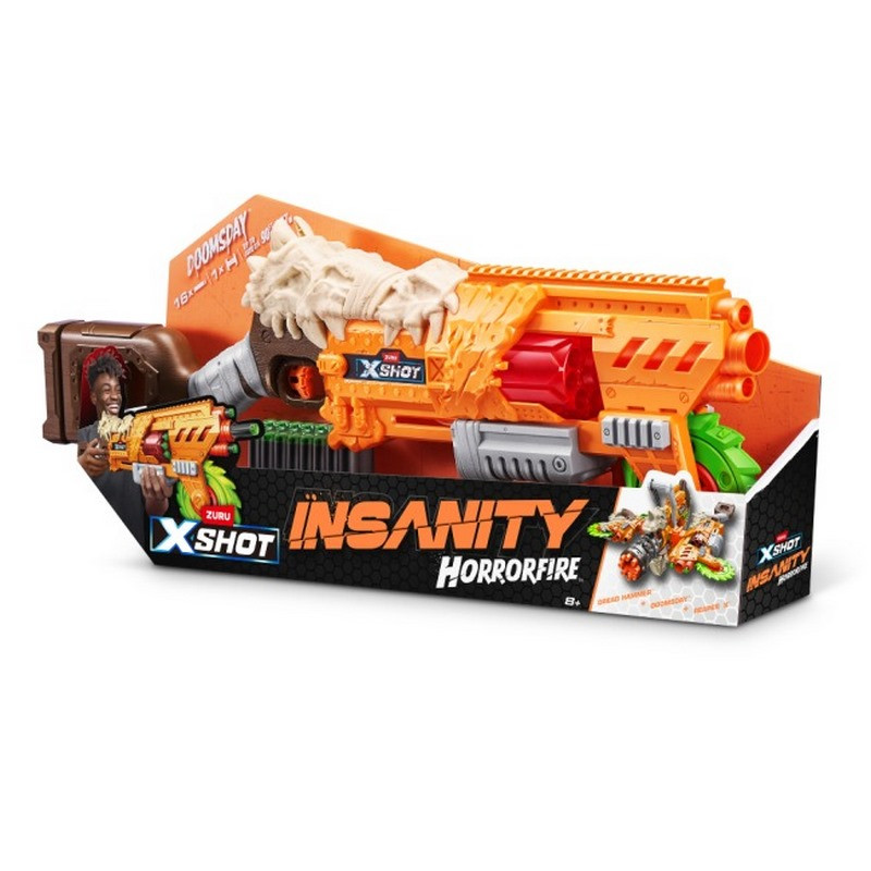 Дитячий швидкострільний бластер Insanity Horrorfire Doomsday X-Shot 36732, 16 патронів