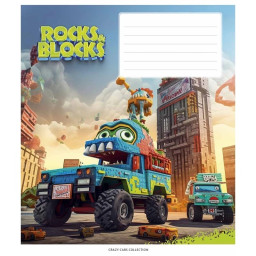 Тетрадь ученическая "Rocks&Blocks" Школярик 012-3280K-3 в клетку, 12 листов