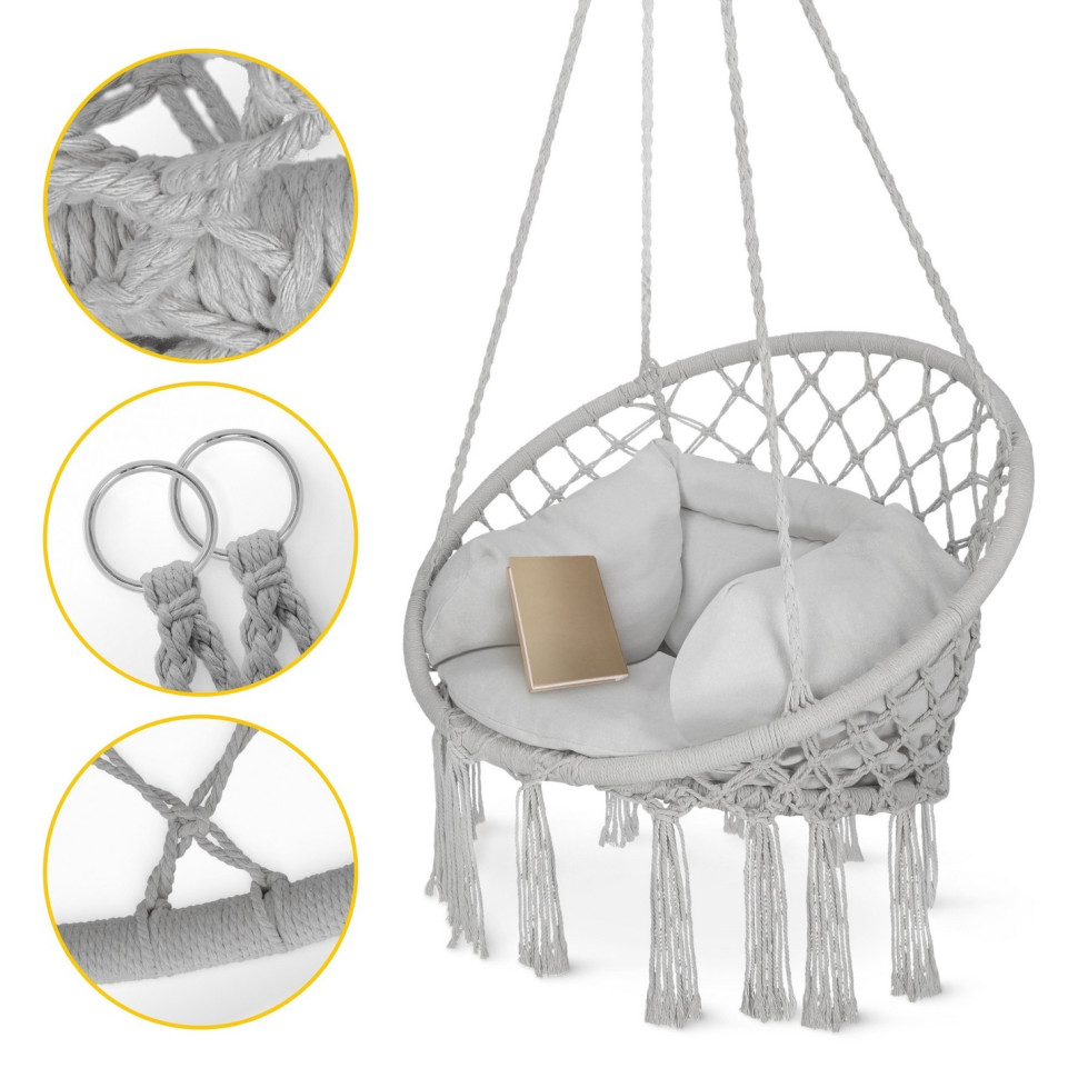 Качеля-гнездо подвесное Boho Dream 4FIZJO P-5905973404532 Grey 80 см