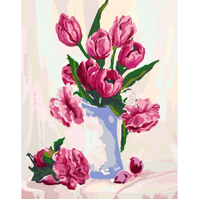 Картина за номерами. Квіти "Ніжність у вазі" 40х50см KHO2912 по цене 240 грн.