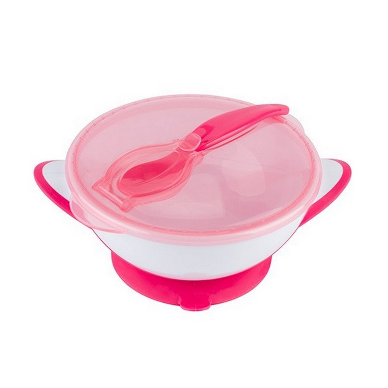 Мисочка з присоскою та ложечкою BabyOno 1063/03 рожева