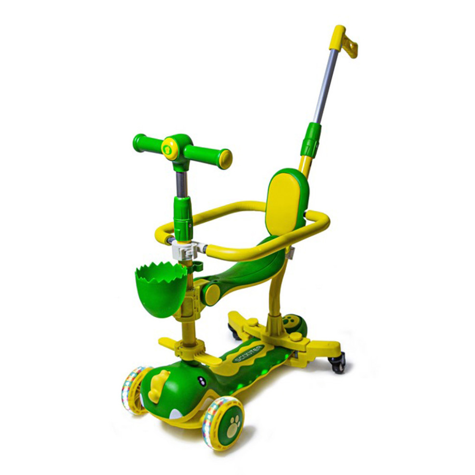 Самокат дитячий 3-х колісний 5 в 1 Dinosaur Bambi 1594149541 до 25 кг