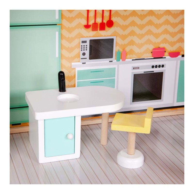 Дитячий ляльковий будиночок WOW Ecotoys 4128, з меблями та ліфтом