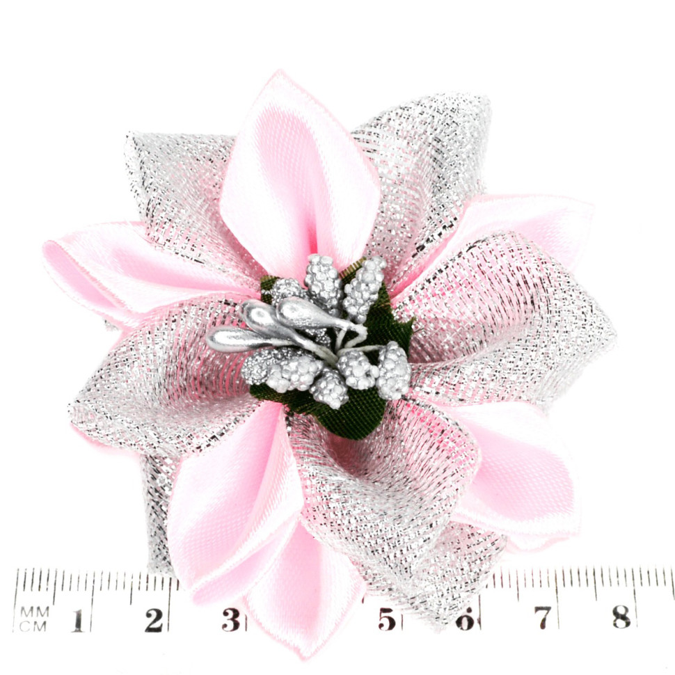 Набір резинок для волосся La-beauty 0108-344, 6 штук, з бантом-квіткою