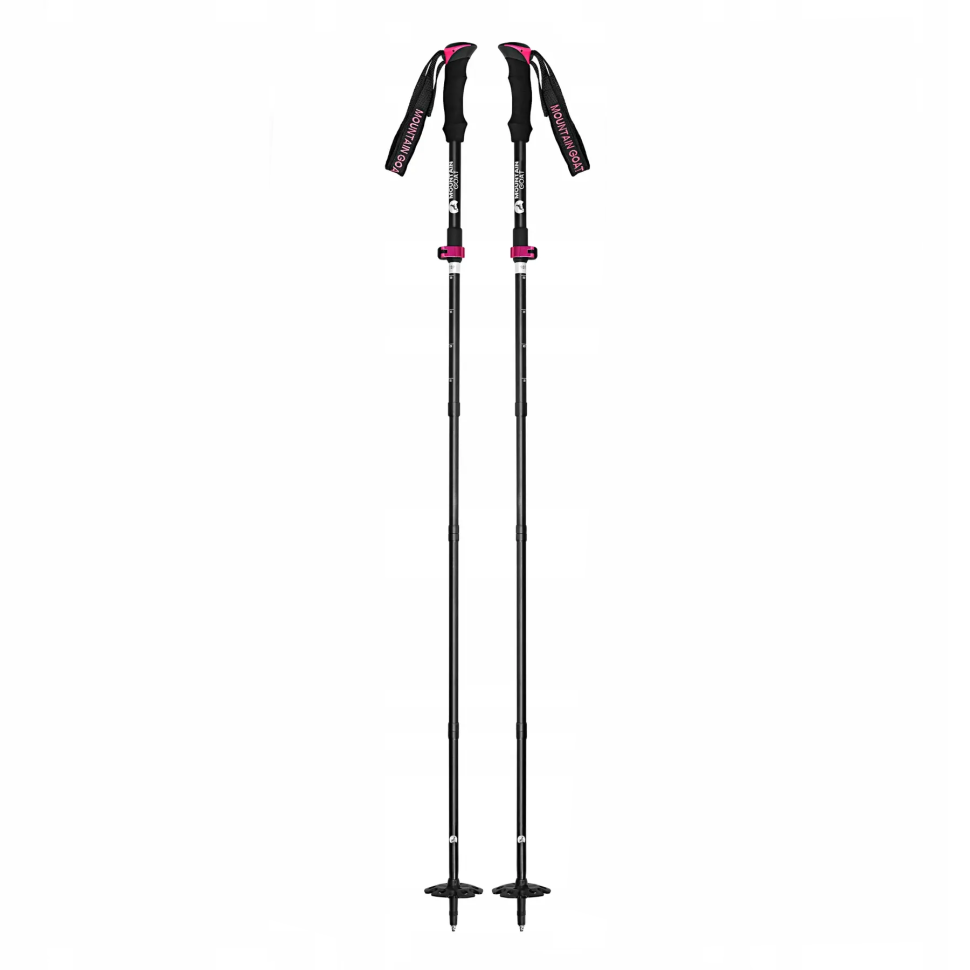 Трекинговые палки Pro+ Mountain Goat P-5905973404662 черный/розовый 43-130 см