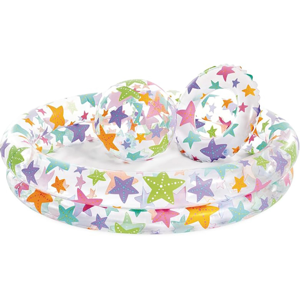 Дитячий набір Басейн надувний, коло та м'яч Intex 59460-3, 122-25 см, 156 л