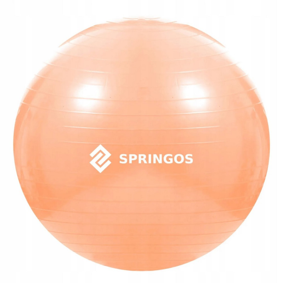 Мяч для фитнеса (фитбол) Anti-Burst Springos FB0010, 55 см, Orange