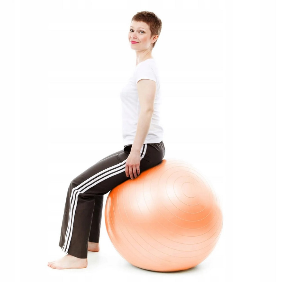 Мяч для фитнеса (фитбол) Anti-Burst Springos FB0010, 55 см, Orange