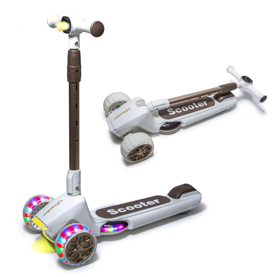 Дитячий триколісний самокат Scale Sports Smart 282070578 білий, світло та звук