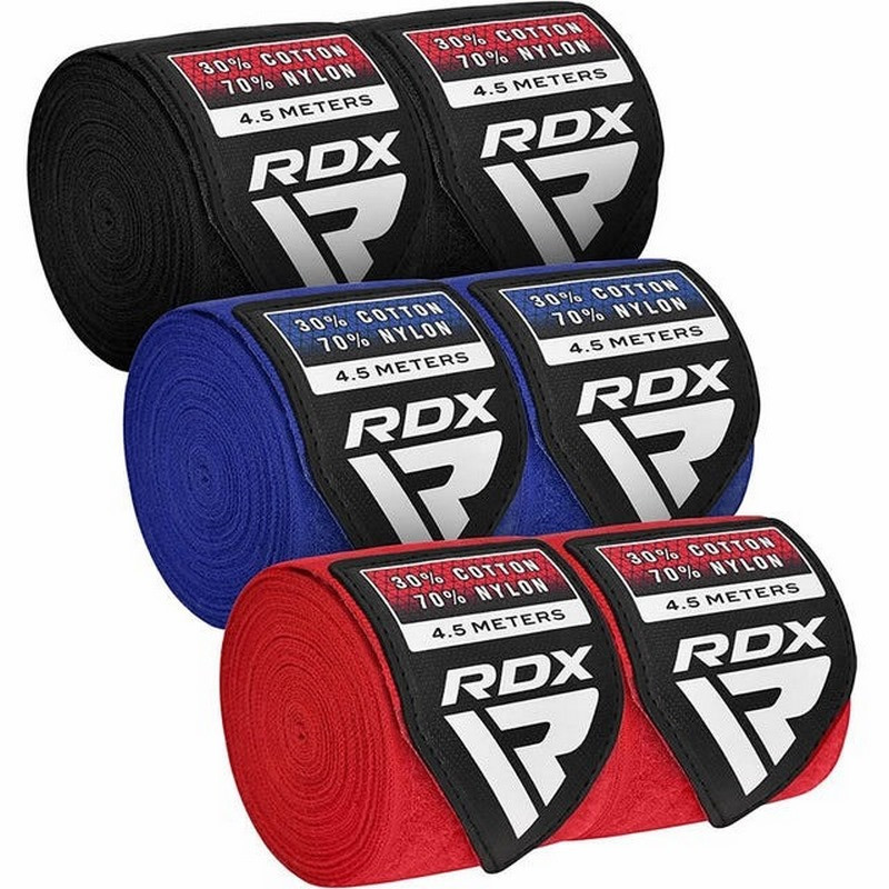 Бинты для бокса RB Hand Wraps Combine RDX Inc Limited HWC-RBU+ 3 пары Red, Black, Blue (4.5м.)