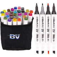 Набор скетч-маркеров Bavi BV800-30 30 цвета, спиртовые двухсторонние маркеры, 15 см