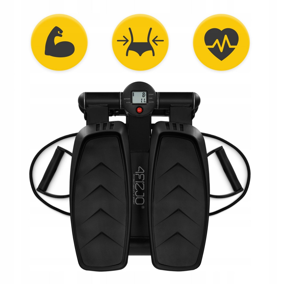 Степпер міні-степпер з еспандерами Evo 4FIZJO P-5905973403863 Black