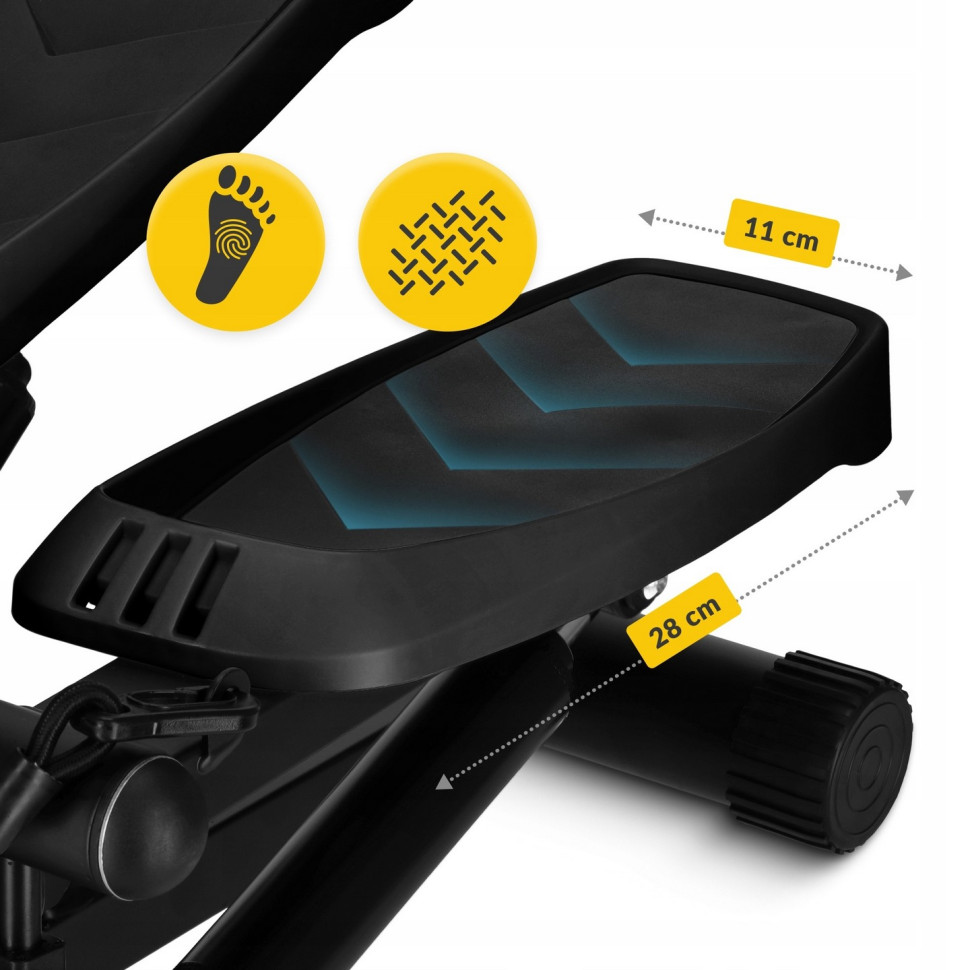 Степпер міні-степпер з еспандерами Evo 4FIZJO P-5905973403863 Black