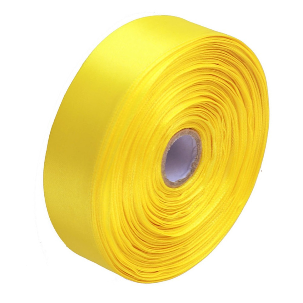 Атласна стрічка для рукоділля Bambi АБ-304, 2,5 см x 23 м, Жовтий