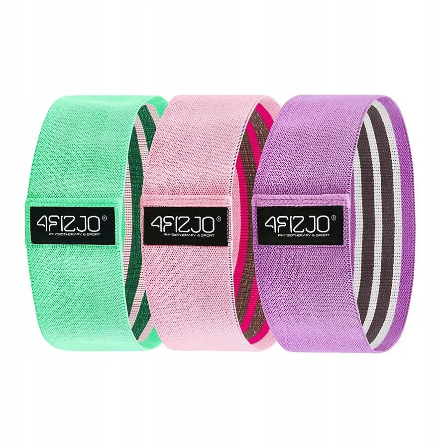 Резинка для фитнеса и спорта тканевая Hip Band 4FIZJO 4FJ0296, 3 шт