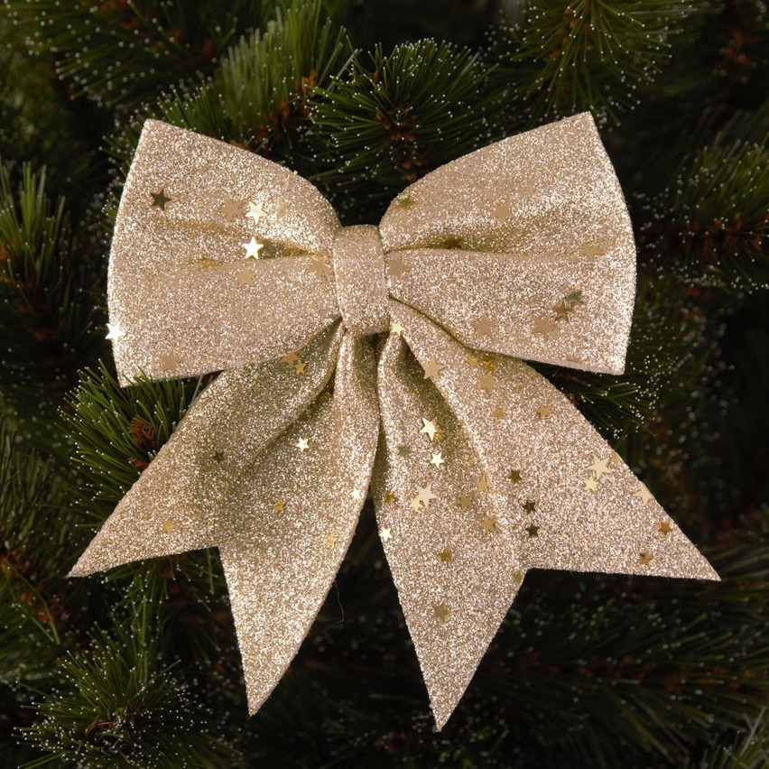 Бант декоративний Mica Decorations 8720983279553 золотистий, 13 см, 2 шт