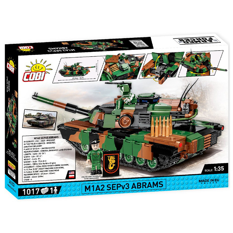 Конструктор Танк M1A2 SEP v3 Абрамс COBI COBI-2623, 1017 деталей