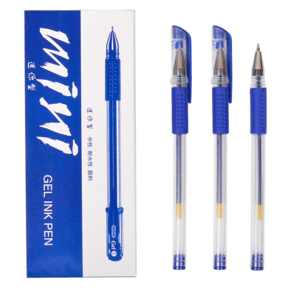 Ручка гелевая синяя Bambi 168/102(Blue) длина ручки 15 см, толщина линии письма 0,5 мм