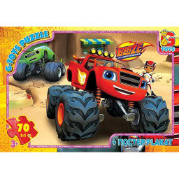 Пазл детский "Blaze" G-Toys ZE023 постер, 70 элементов Пазл детский "Blaze" G-Toys ZE023 постер, 70 элементов