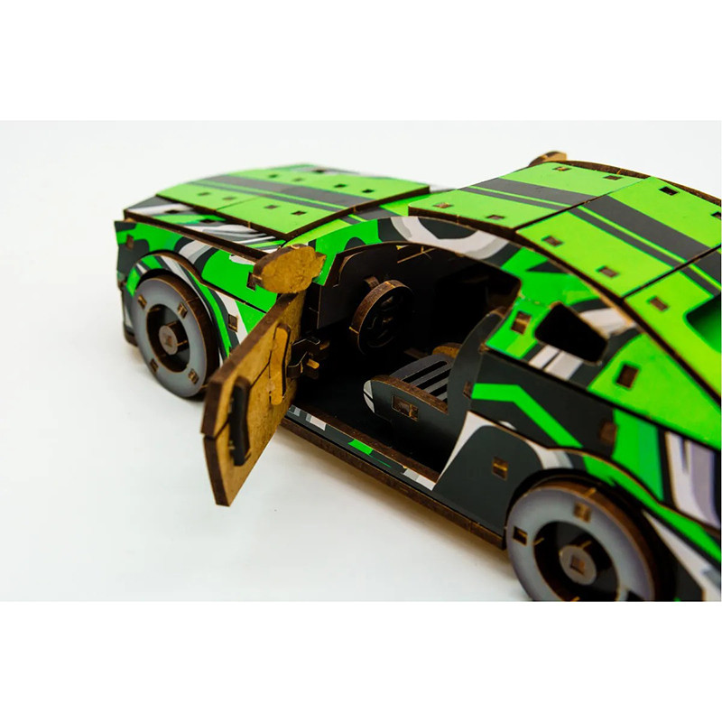 Деревянный 3D конструктор Mustang GT PuzzleOK Puz-00640, 162 детали