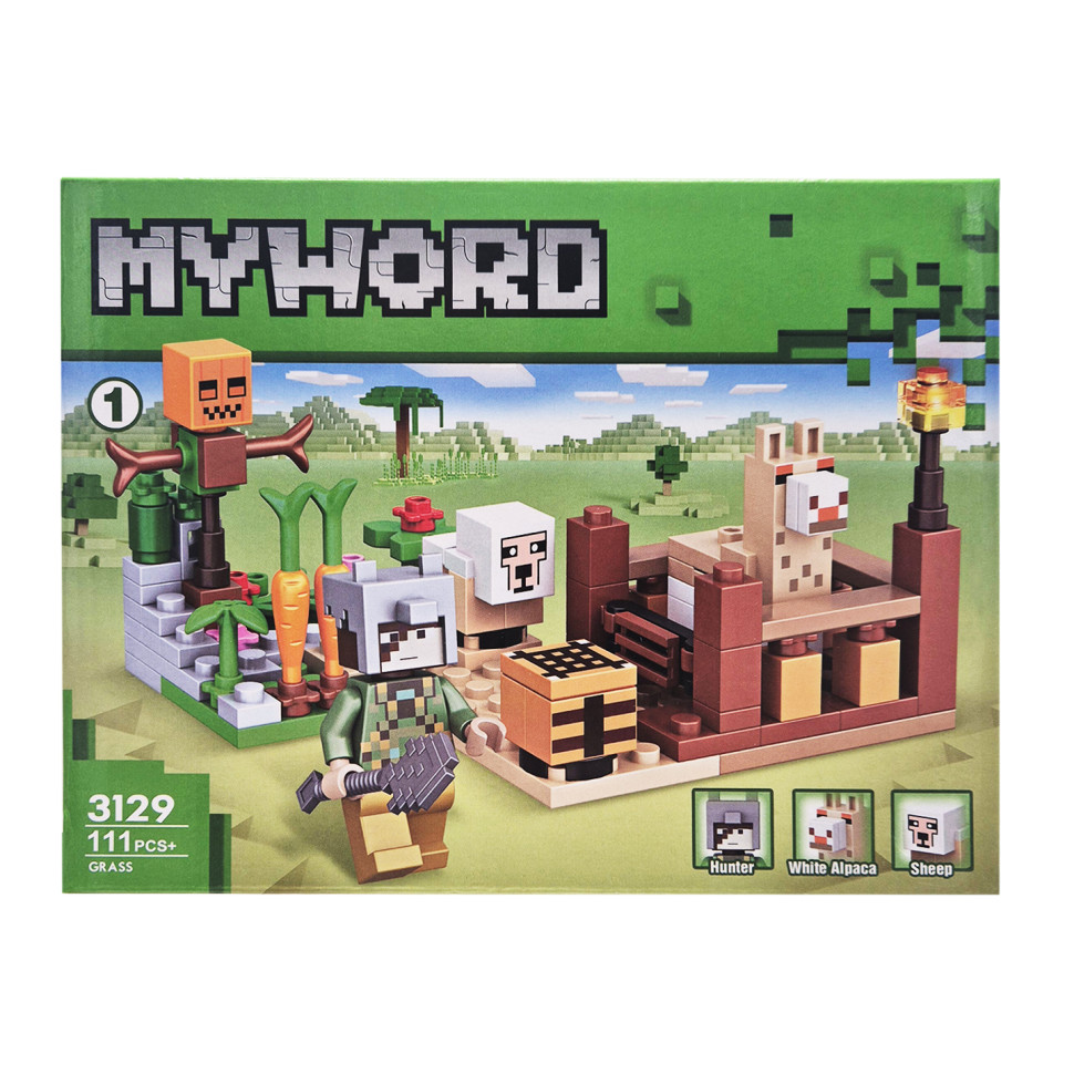 Конструктор дитячий Майнкрафт Grass Bambi 3129-1 пластик, 111 деталей