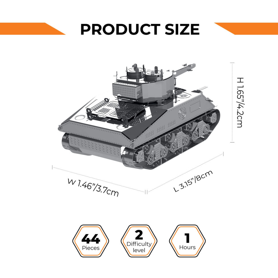 Сборная коллекционная модель World of Tanks: танк M4 Sherman Metal Time MT070