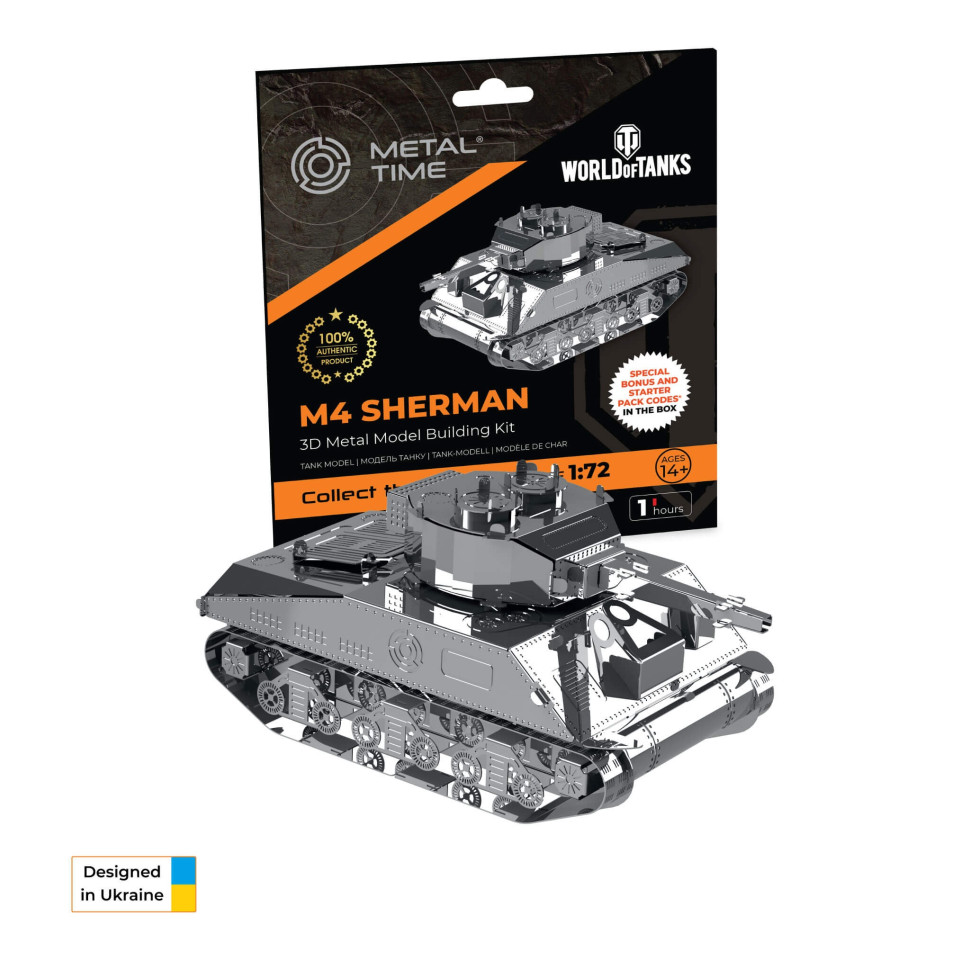 Сборная коллекционная модель World of Tanks: танк M4 Sherman Metal Time MT070