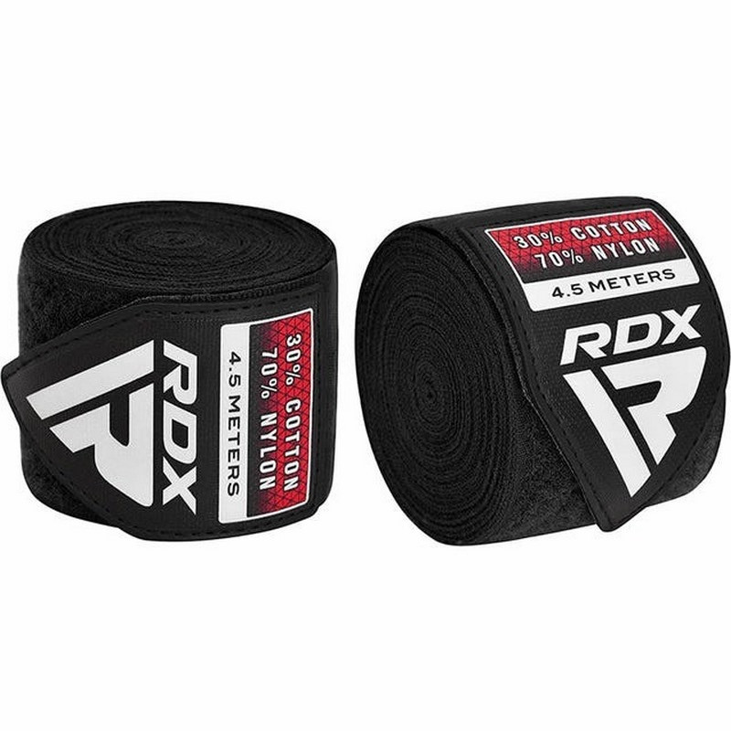Бинты для бокса WX Professional Boxing Hand Wraps RDX Inc Limited HWX-RB+ Black (4.5м.)