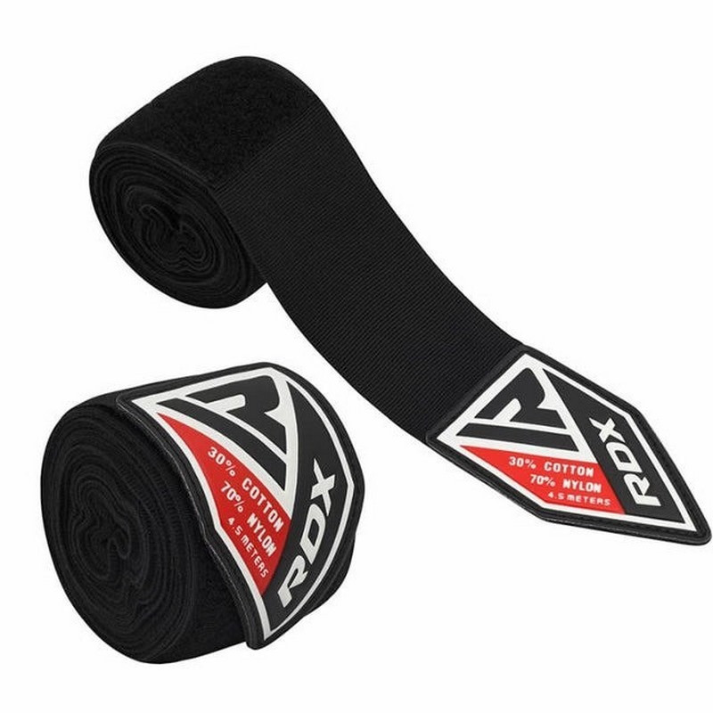 Бинты для бокса WX Professional Boxing Hand Wraps RDX Inc Limited HWX-RB+ Black (4.5м.)