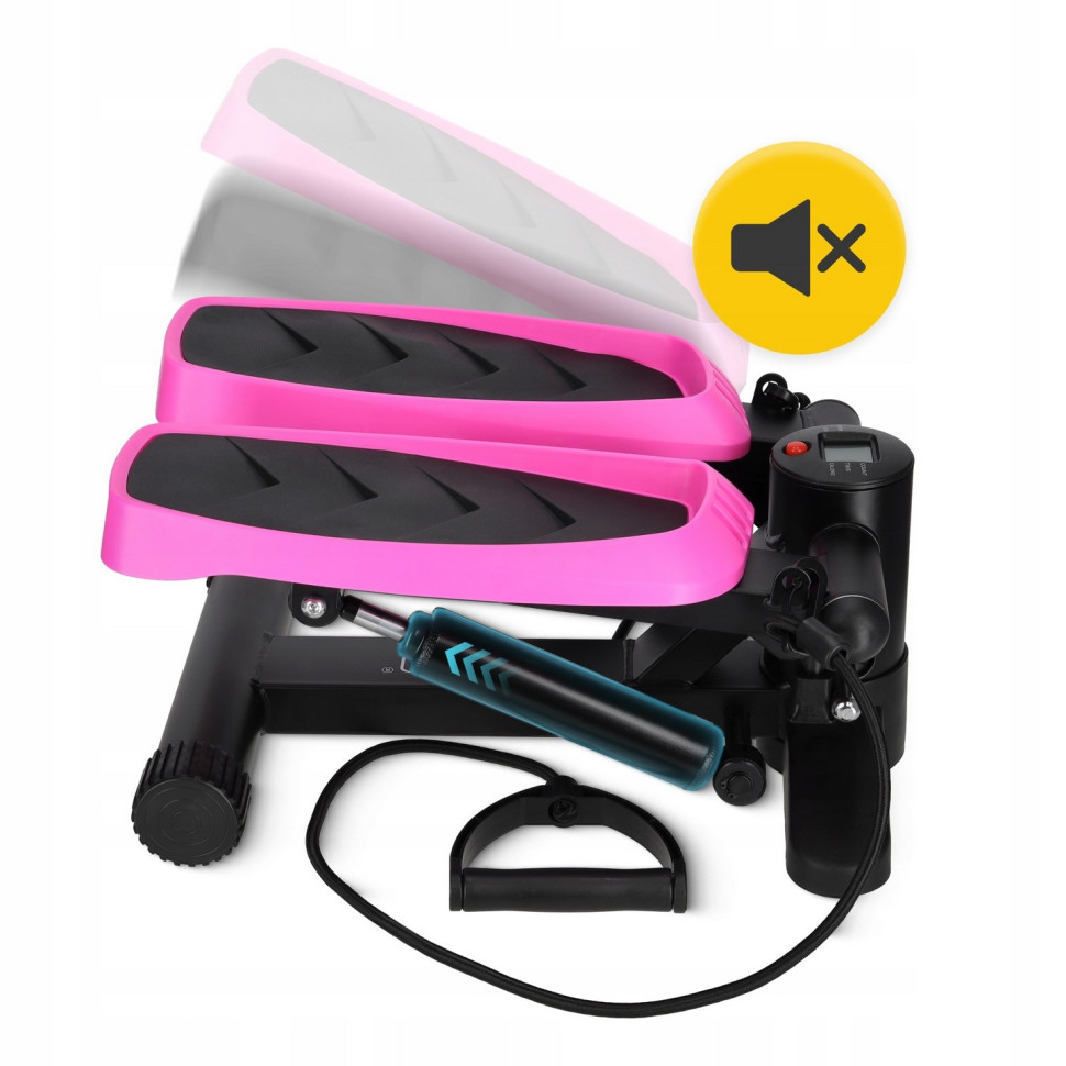 Степпер міні-степпер з еспандерами Evo 4FIZJO P-5905973403870 Black/Pink