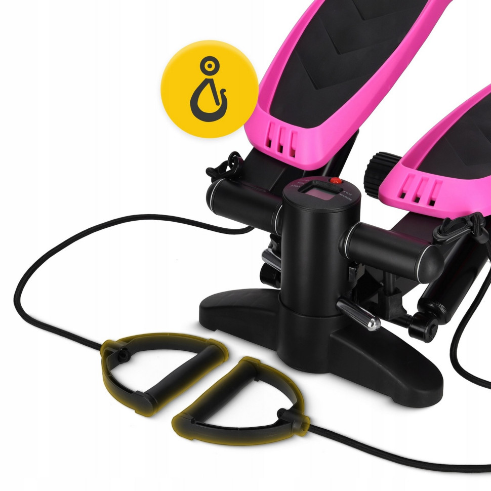 Степпер міні-степпер з еспандерами Evo 4FIZJO P-5905973403870 Black/Pink