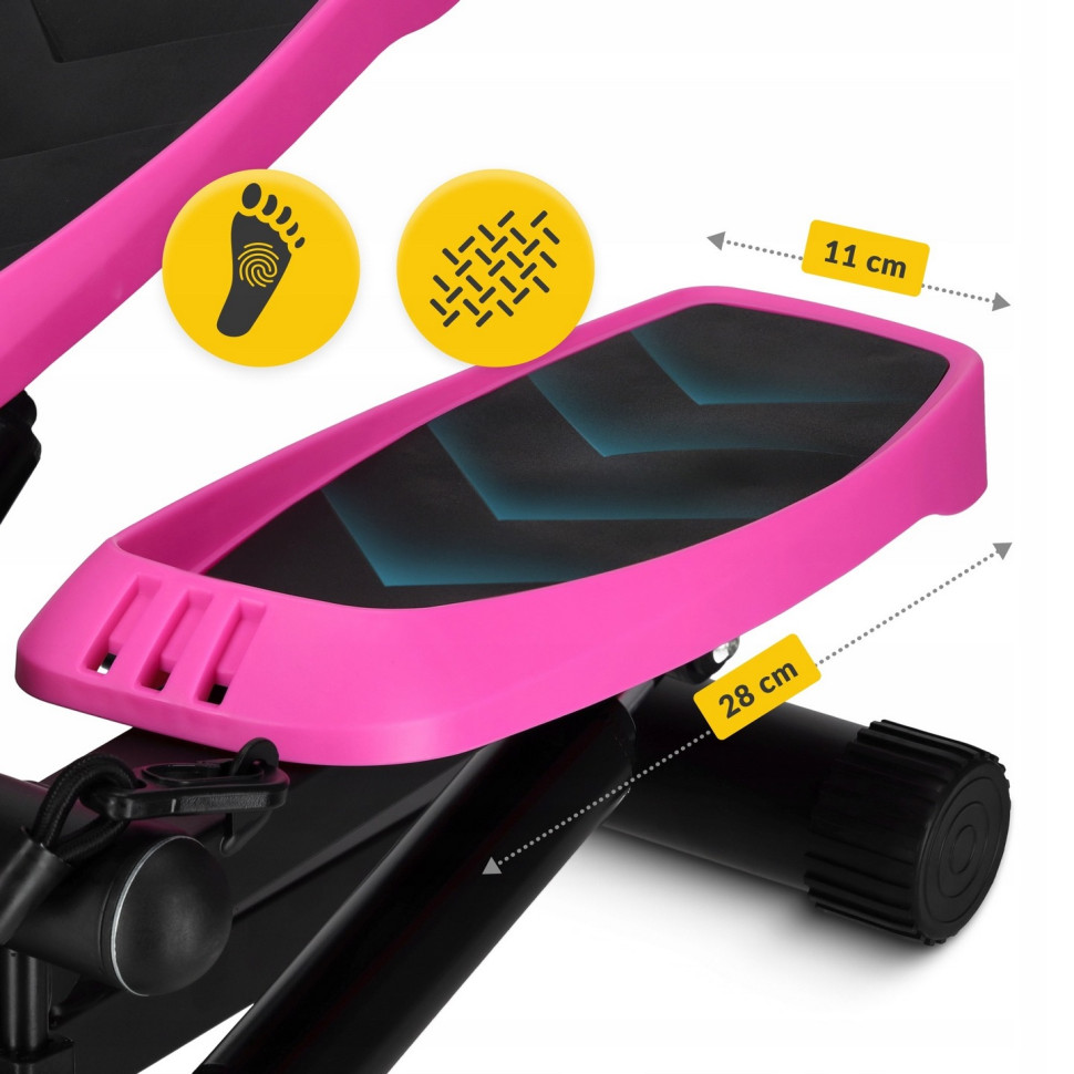 Степпер міні-степпер з еспандерами Evo 4FIZJO P-5905973403870 Black/Pink