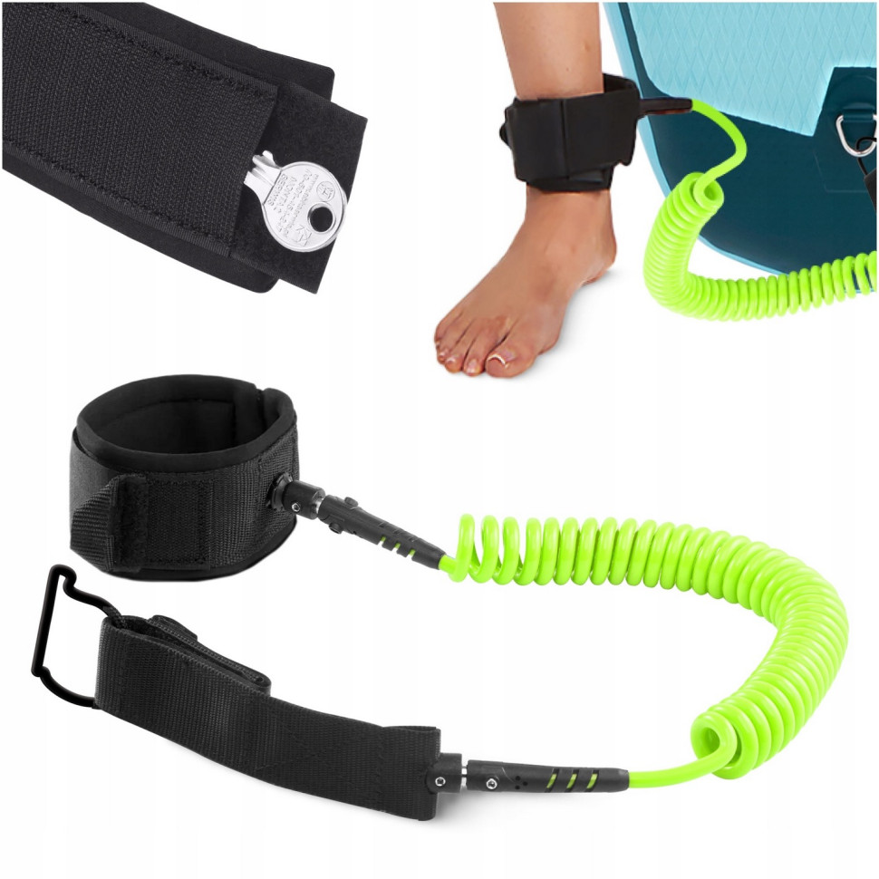 Страхувальний для дошки SUP-Leash TSUNAMI P-5907739316479 Black/Green