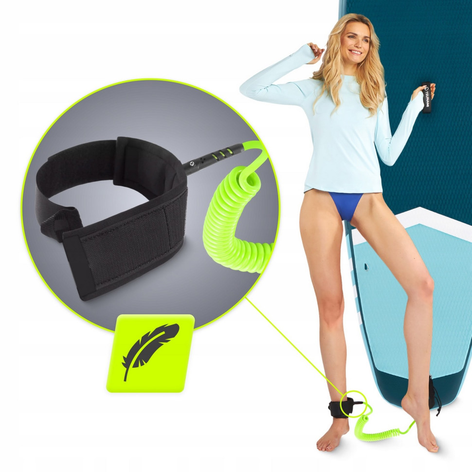 Страхувальний для дошки SUP-Leash TSUNAMI P-5907739316479 Black/Green