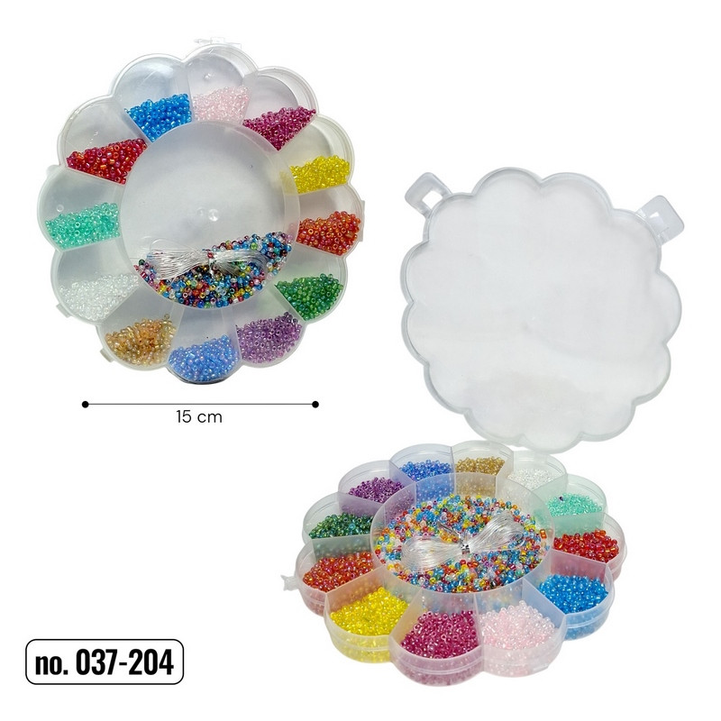 Набір бісеру для створення прикрас Bambi 037-204 у пластиковому боксі