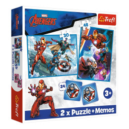 Пазл дитячий 2 в 1 "Герої в дії" Avengers Trefl 93333 з грою Мемо