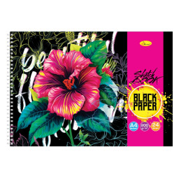 Скетчбук "BLACK Flowers rainbow" Апельсин СБЧ-А4-24-3 А4, 24 листа Скетчбук "BLACK Flowers rainbow" Апельсин СБЧ-А4-24-3 А4, 24 листа