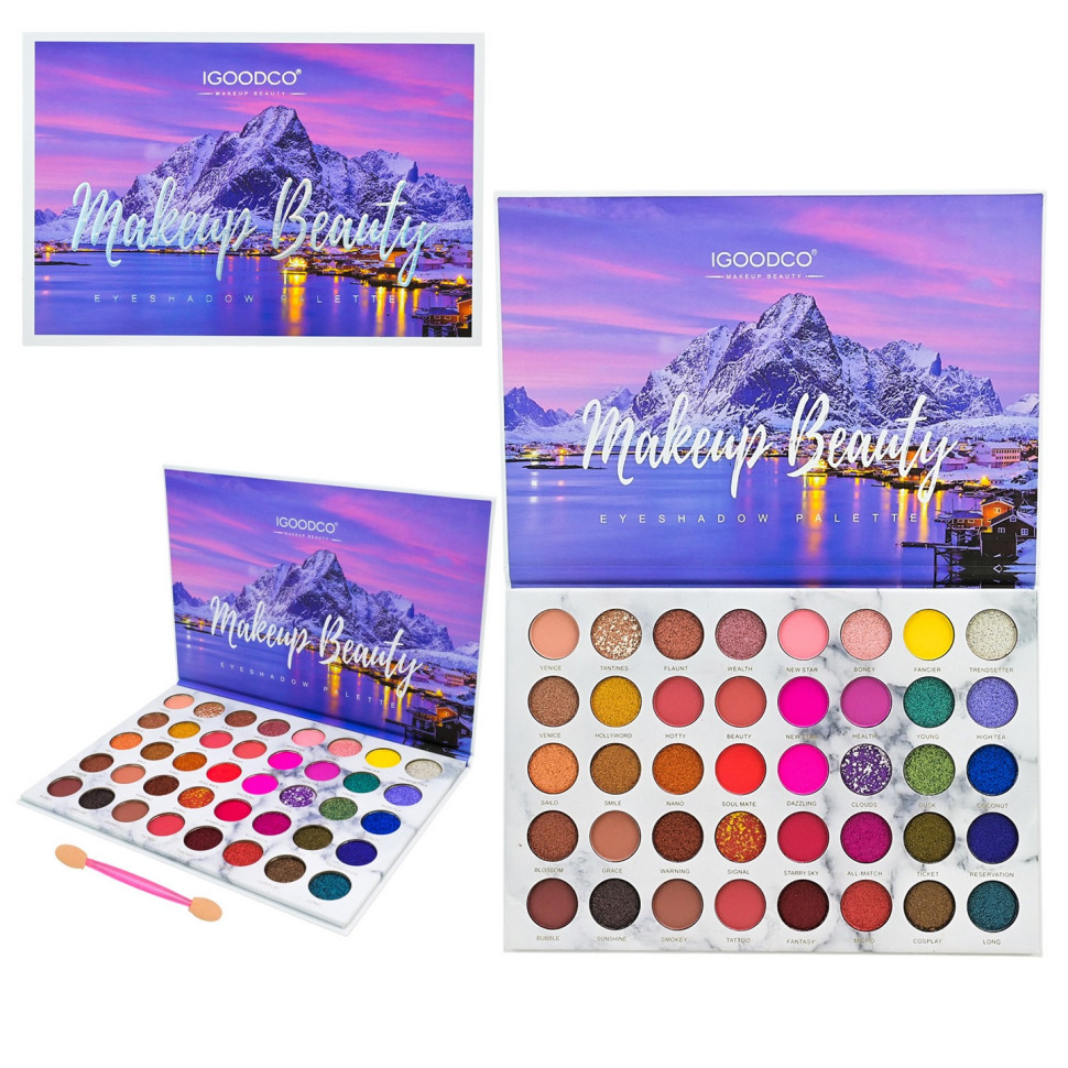 Детская палетка теней для век Igoodco LK3750, 40 цветов, с аппликатором