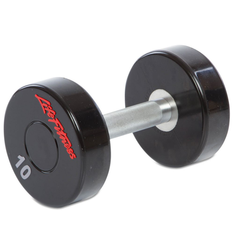Гантель цельная профессиональная LIFE FITNESS Gemini Sport GA-80081-10, 1 шт 10 кг