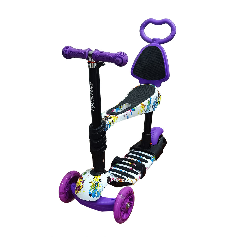 Дитячий самокат 4-х колісний 5 в 1 Bambi SC20482(Violet) колеса зі світлом