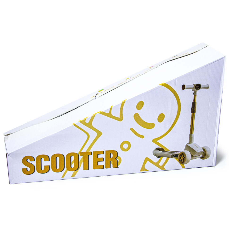 Детский трехколесный самокат Scale Sports Smart 1484198853 черный, свет и звук