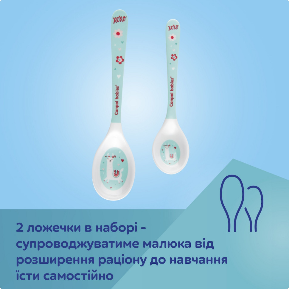 Детский набор ложечек из меламина Exotic animals Canpol babies 4/530_yel желтый