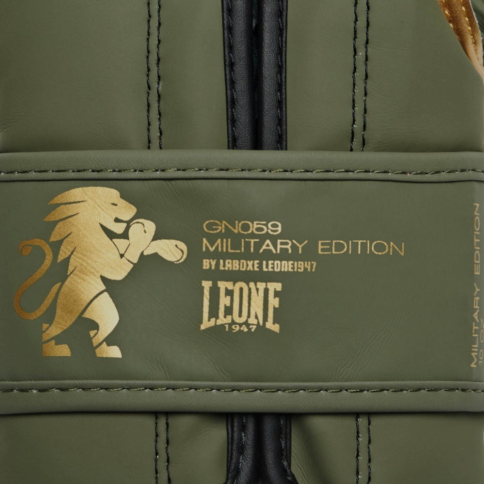 Боксерские перчатки GN059G MILITARY EDITION Leone GN059G_Green_14oz 14 унций (капа в комплекте)