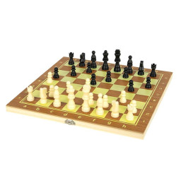 Настольная игра "Шахматы, шашки и нарды 3 в 1" Bambi 622А с доской 30х30 см