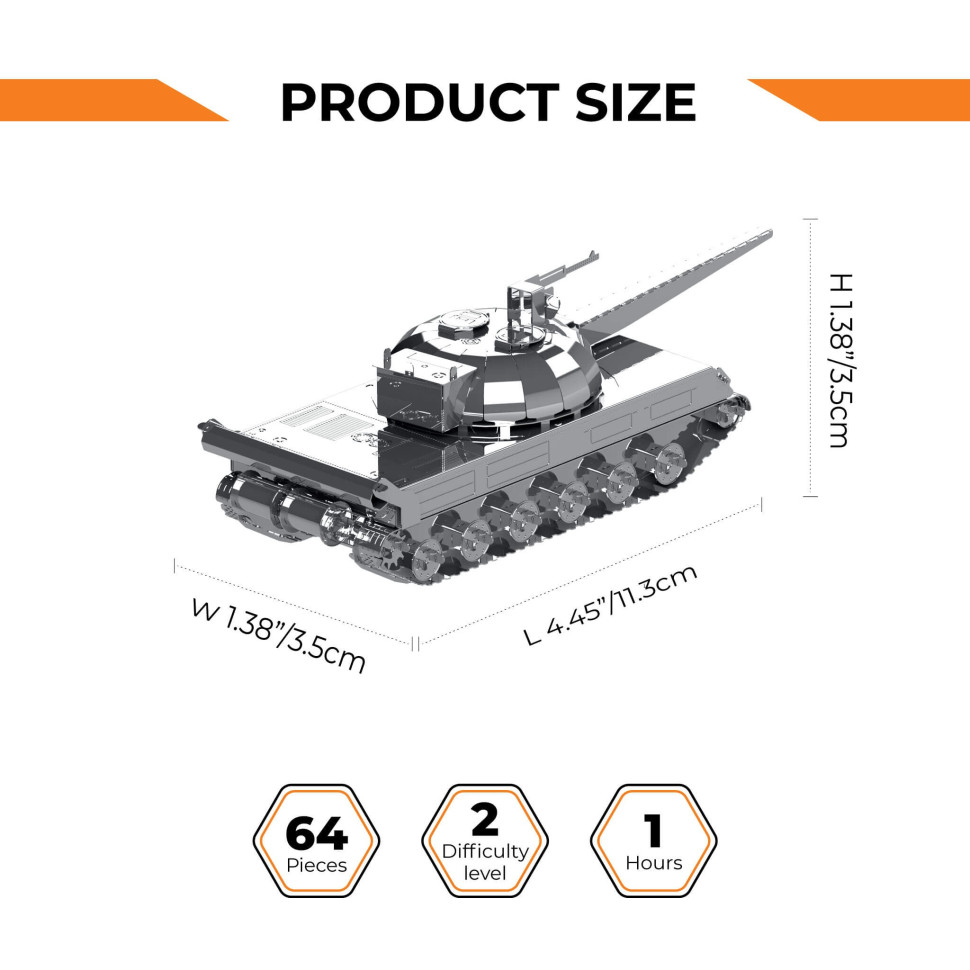 Сборная коллекционная модель World of Tanks: танк Object 430 Metal Time MT065